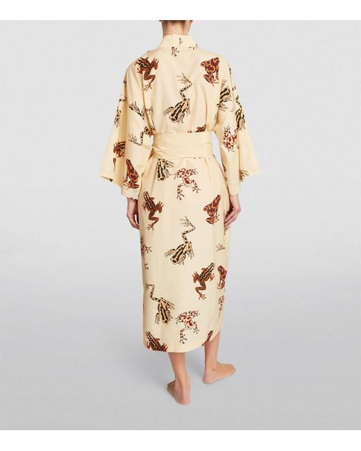 Olivia Von Halle Natural Silk-cotton Frog Amaya Robe