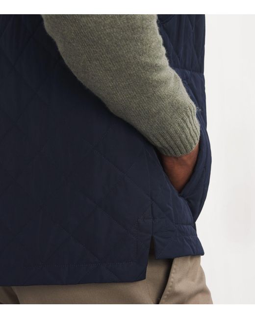 James Purdey & Sons Blue Quilted Gilet for men