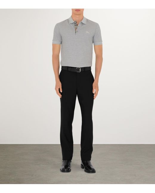 Burberry Gray Cotton Ekd Polo Shirt for men