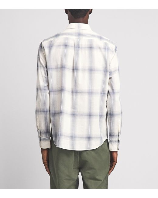 Vince White Cotton Check Townes Shirt for men