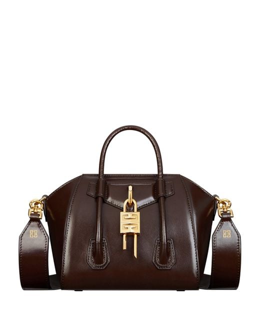 Givenchy Brown Leather Antigona Lock Toy Bag