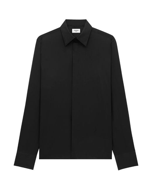 Saint Laurent Black Cotton Cassandre Shirt for men