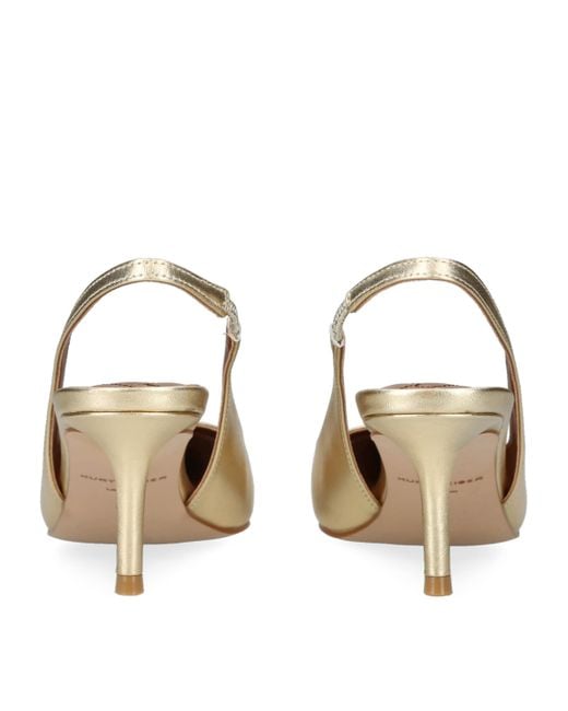 Kurt Geiger Metallic Leather Belgravia Slingback Heels 65