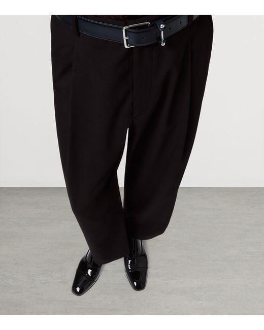 Christian Louboutin Black Alphamale Rocks Patent Leather Oxford Shoes for men