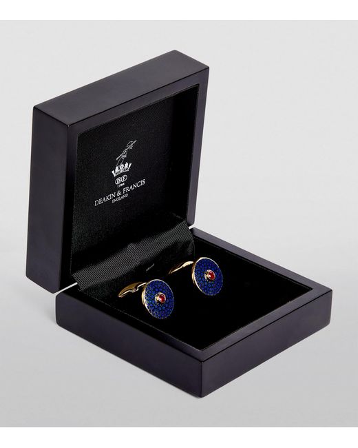 Deakin & Francis Blue And Ruby Patterned Cufflinks for men