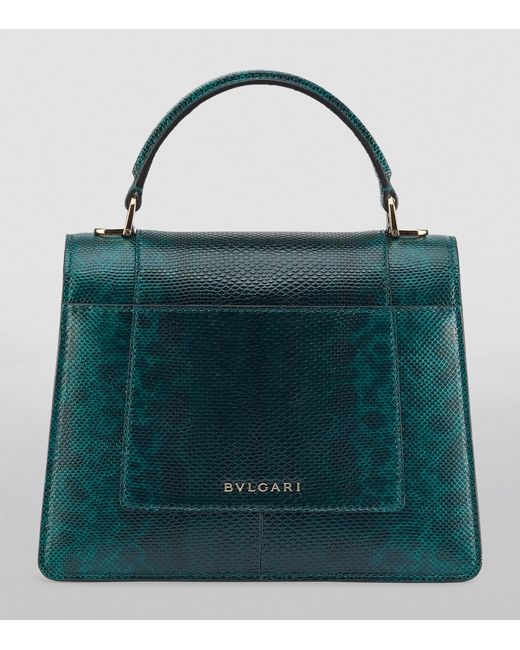 BVLGARI Blue Karung Leather Serpenti Forever Top-Handle Bag