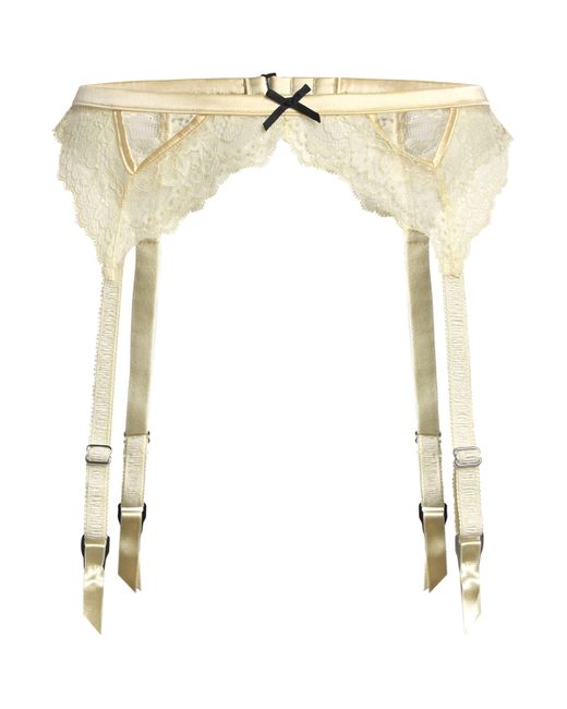 Fleur du Mal White Lace Bianca Suspender Belt