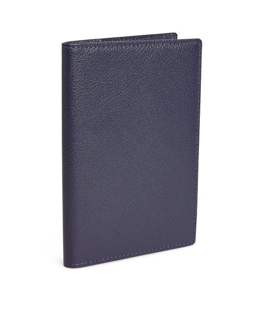 Ettinger Blue Leather Capra Passport Case for men