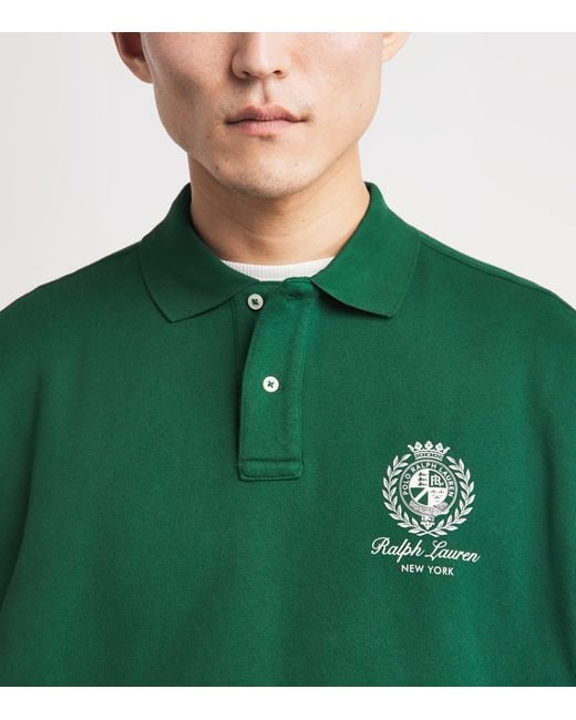 Polo Ralph Lauren Green Cotton-Blend Logo Polo Sweatshirt for men