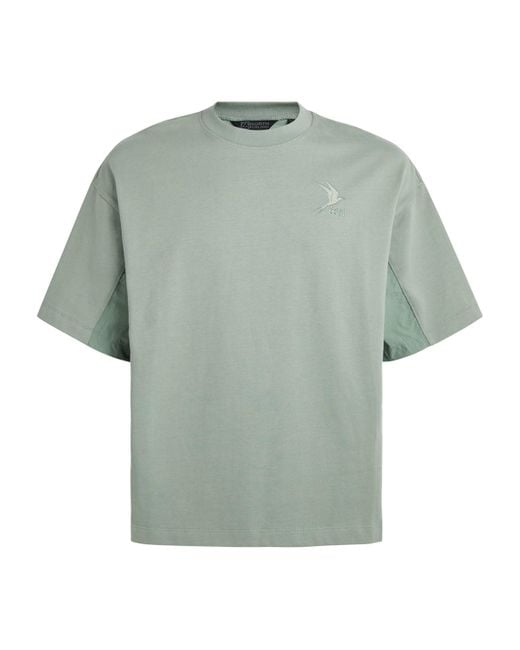 66 North Green Cotton Technical-Trim Hybrid Kría T-Shirt for men