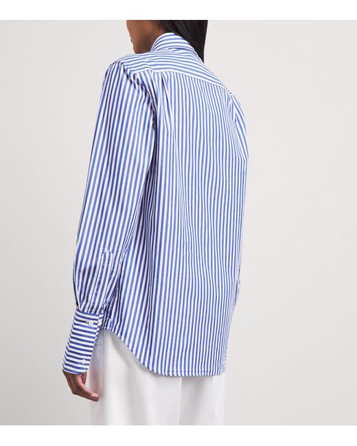 With Nothing Underneath Blue Organic Cotton The Boyfriend Shirt