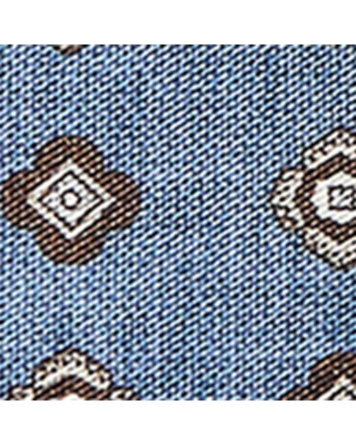 Brunello Cucinelli Blue Silk Medallion Pocket Square for men
