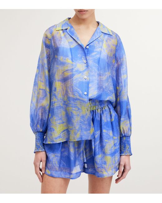 AllSaints Blue Inspiral Print Isla Shirt