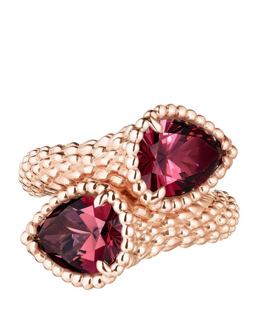 Boucheron Red Small Rose And Garnet Serpent Bohème Two-Stone Motif Ring