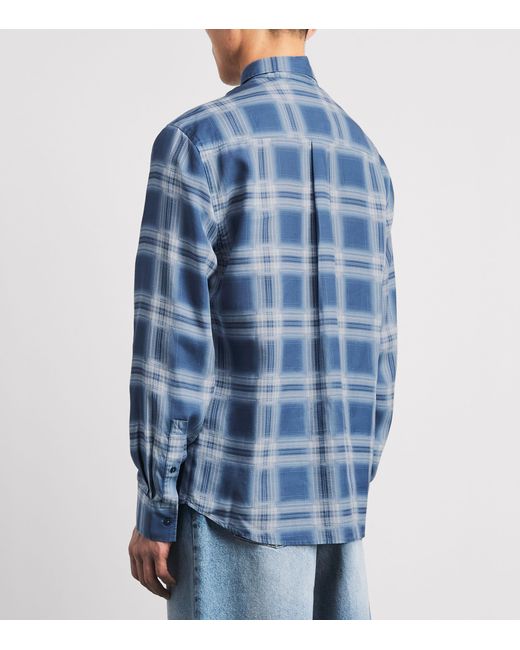 7 For All Mankind Blue Check Shirt for men