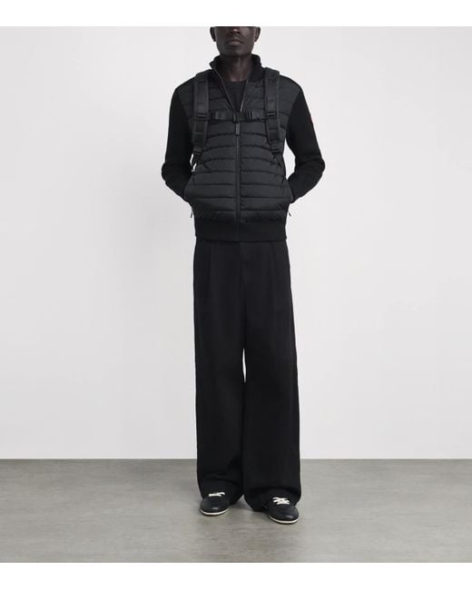 Canada Goose Black Down-Merino Wool Hybridge Puffer Jacket for men
