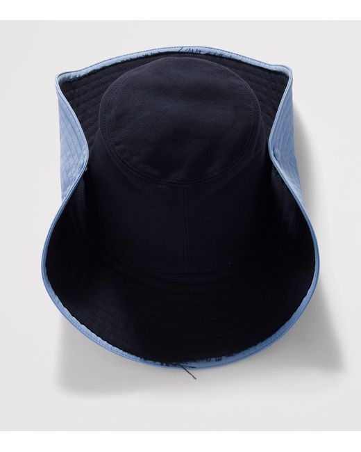 Miu Miu Blue Cotton Logo Cowboy Hat