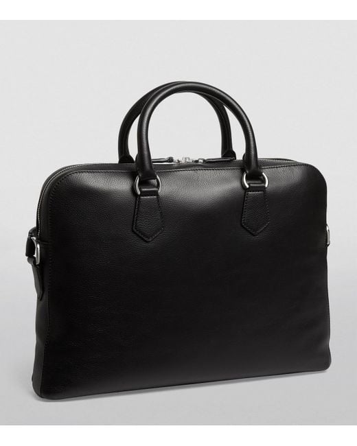 Polo Ralph Lauren Pebbled Leather Briefcase in Black for Men Lyst UK