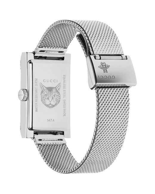 Gucci White Stainless Steel G-frame Watch 21mm