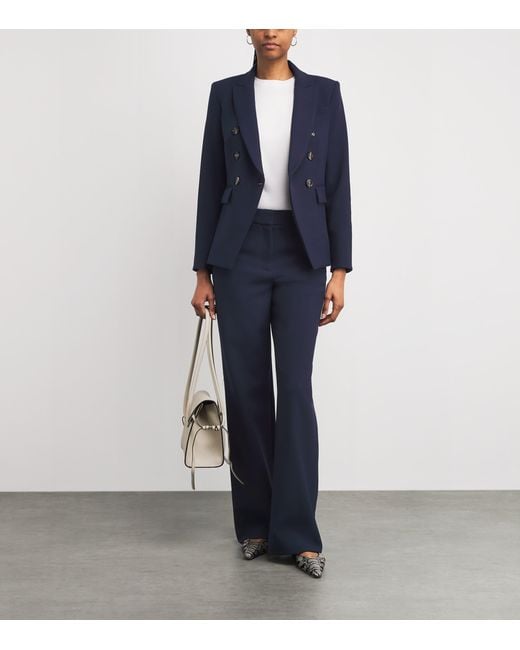 Veronica Beard Blue Tonelli Wide-Leg Trousers