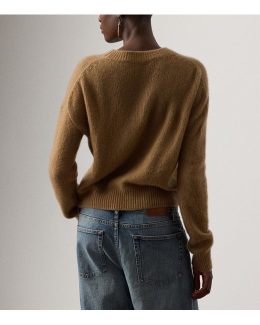 Ralph Lauren Natural Cashmere-Silk Crew-Neck Sweater