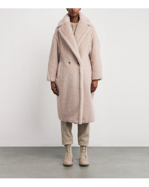 Max Mara Natural Alpaca-Wool-Silk Teddy Bear Coat