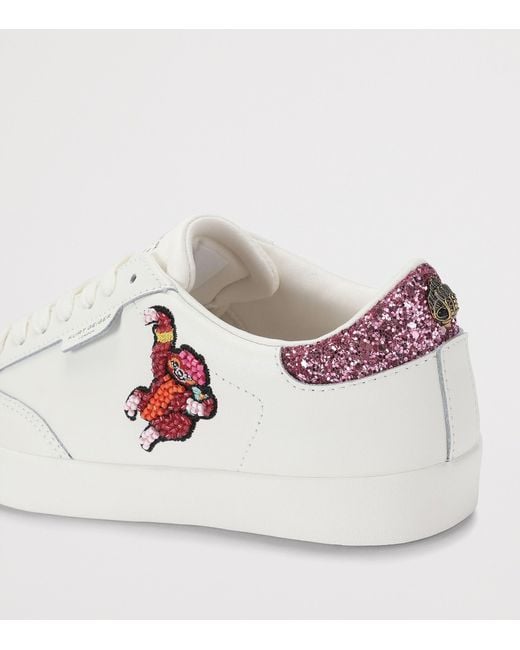 Kurt Geiger White Leather London Patch Sneakers