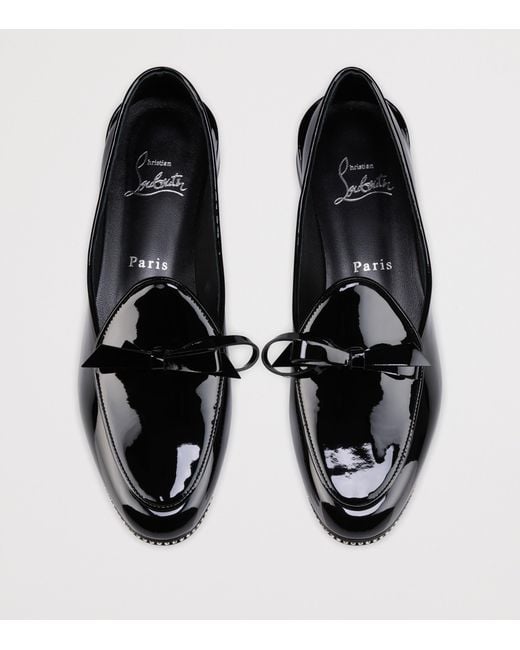 Christian Louboutin Black Mocastrass Patent Loafers