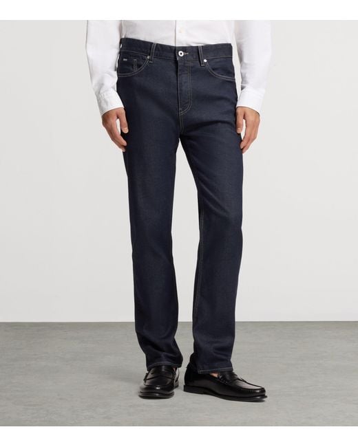 Boss Blue Stretch-Denim Straight Jeans for men