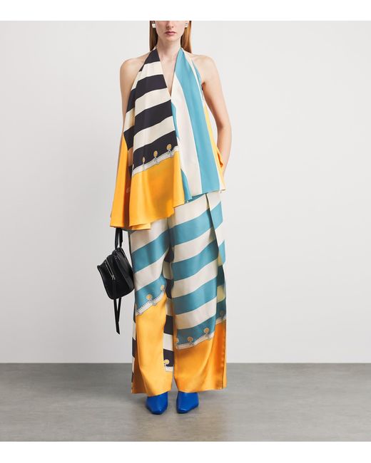 Loewe White Silk Halterneck Top