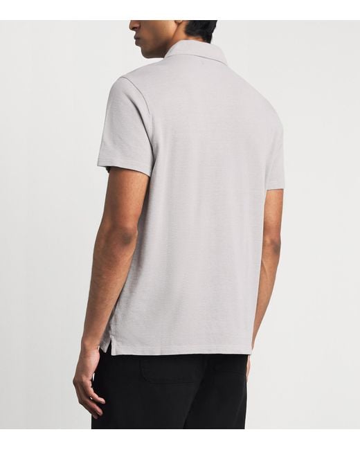 PAIGE White Cotton Demille Polo Shirt for men