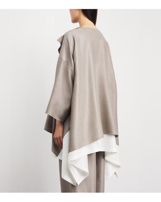 Eskandar Brown Silk Plissé Short Jacket