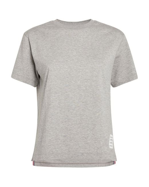 Thom Browne Gray Name Patch T-Shirt