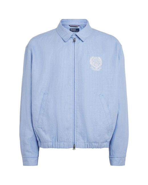Polo Ralph Lauren Blue X Wimbledon Linen Bayport Bomber Jacket for men