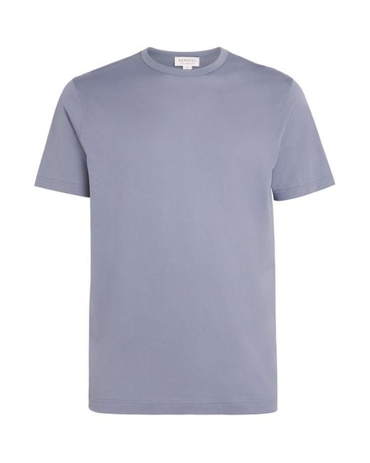 Sunspel Blue Supima Cotton Classic T-Shirt for men