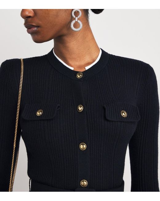 Self-Portrait Black Ribbed Dress