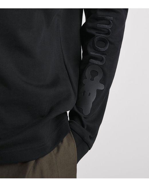 Moncler Black Cotton Logo Long-Sleeve T-Shirt for men