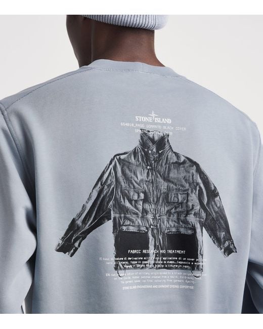 Stone Island Blue Archivio Logo Sweatshirt for men