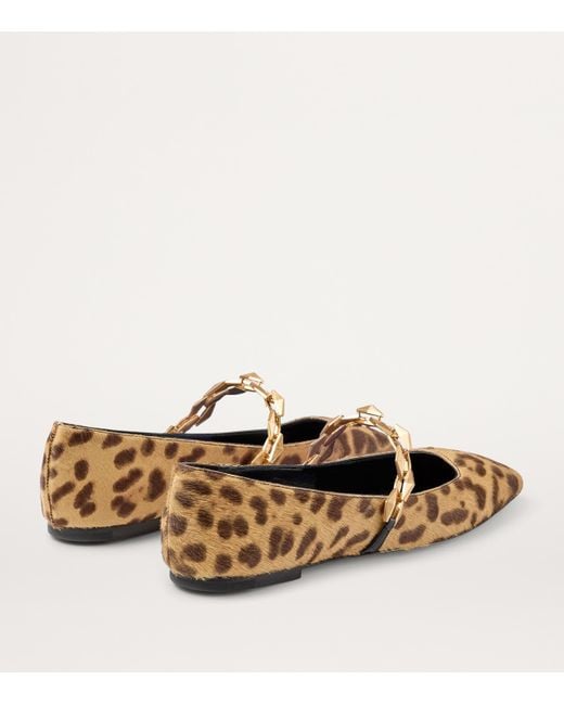 Jimmy Choo Brown Diamond Tilda Leopard Print Ballet Flats