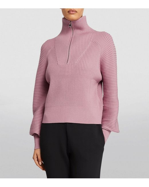 Varley Pink Reid Half-zip Sweater