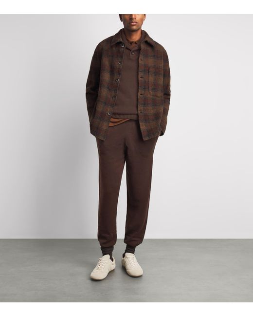 Allude Brown Virgin Wool-Cashmere Sweatpants for men