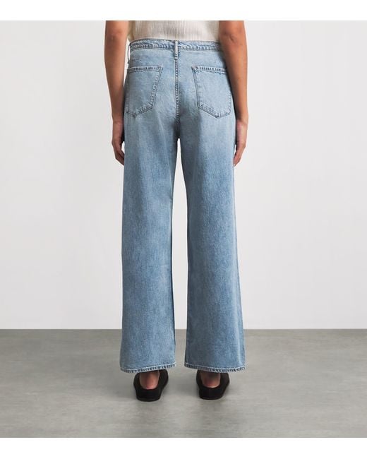 Rag & Bone Blue Drawstring Phoebe Wide-Leg Jeans