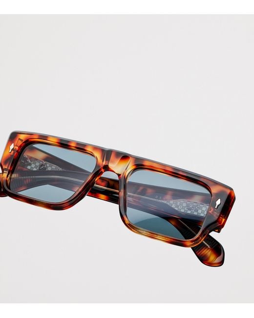 Jacques Marie Mage Blue Tortoiseshell Devoto Rectangle Sunglasses
