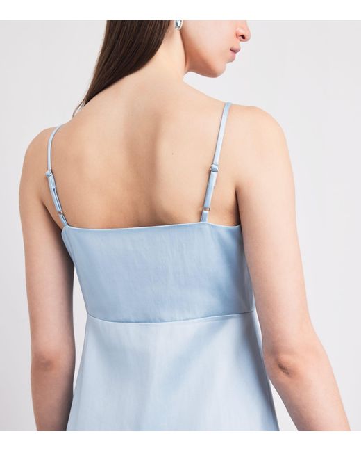 Sandro Blue Satin Maxi Dress