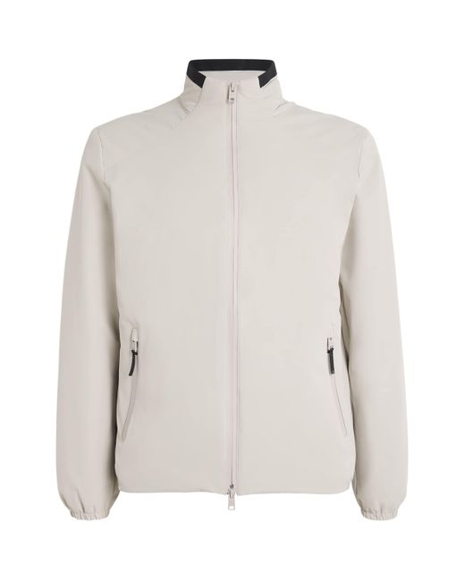 Woolrich White Waterproof Down Bomber Jacket for men