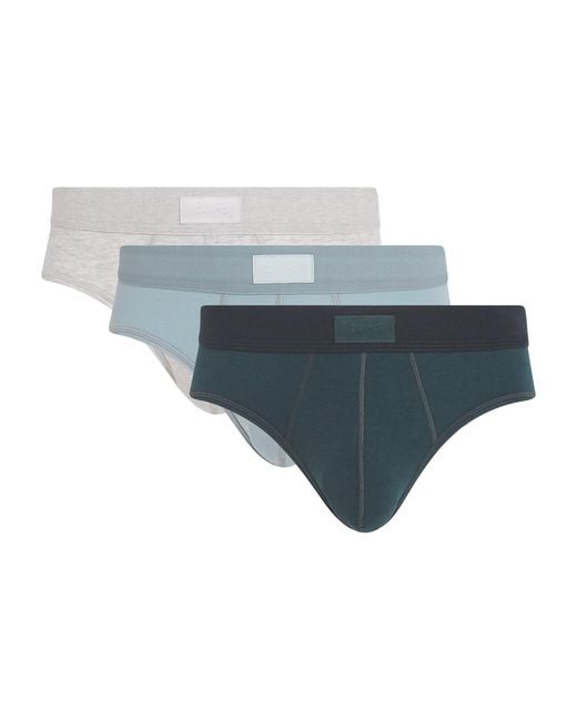 Skims Blue Stretch-Cotton Briefs for men