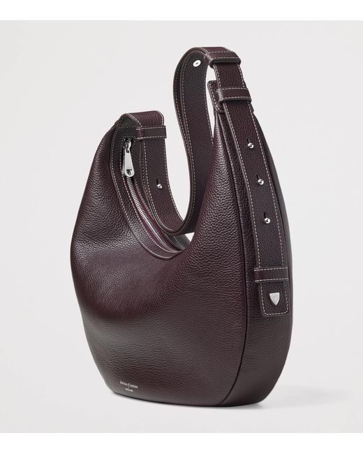Aspinal Purple Large Soho Crescent Cross-Body Bag