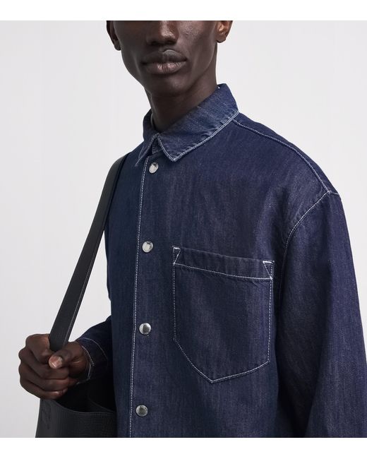 7 For All Mankind Blue Oversized Denim Shirt for men