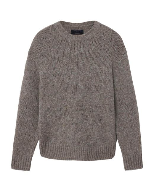 AllSaints Gray Wool-Alpaca-Blend Saku Sweater for men