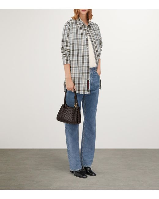 Bottega Veneta Black Small Leather Parachute Shoulder Bag